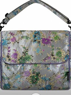 Kecci  Floral Brocade MOM Bag Diaper Travel Tote Chic Elegant Bag Utilitarian